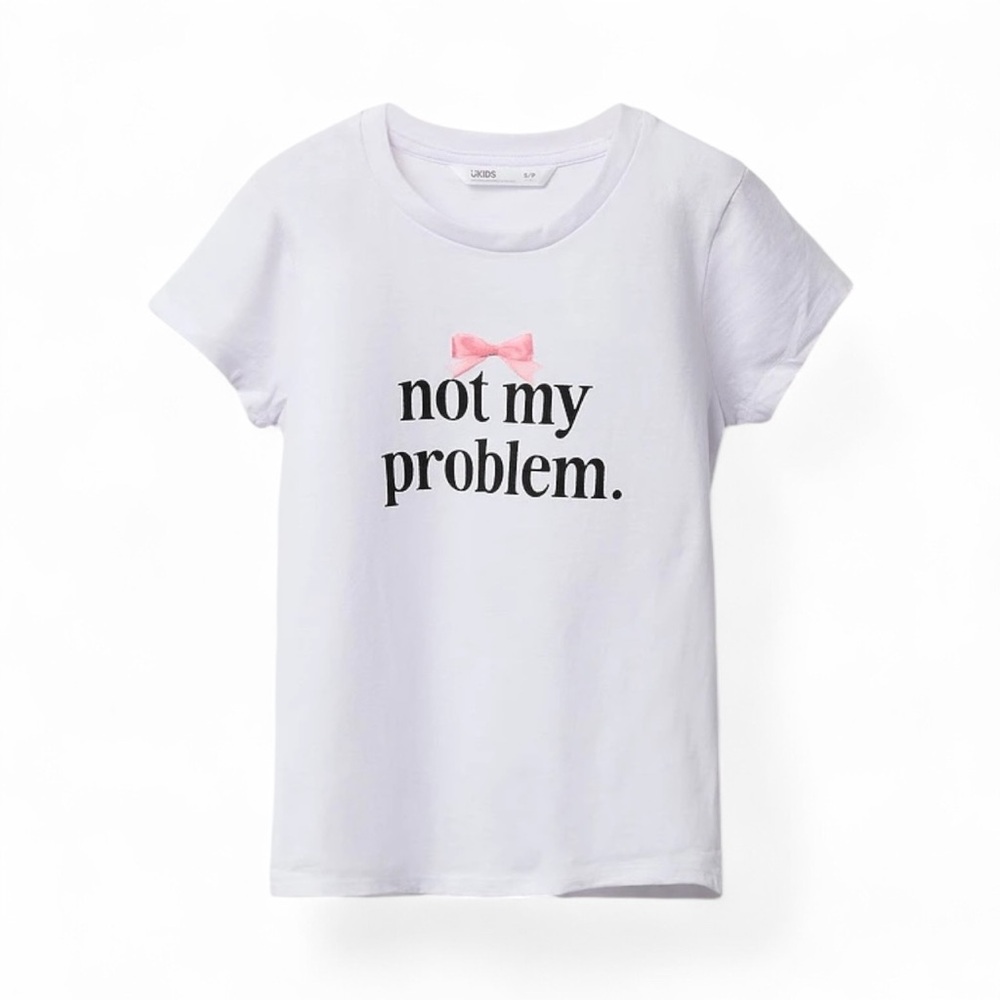 Urban Kids Urban Planet Tween Not My Problem Tee Girls Large 14 16 Pink Bow